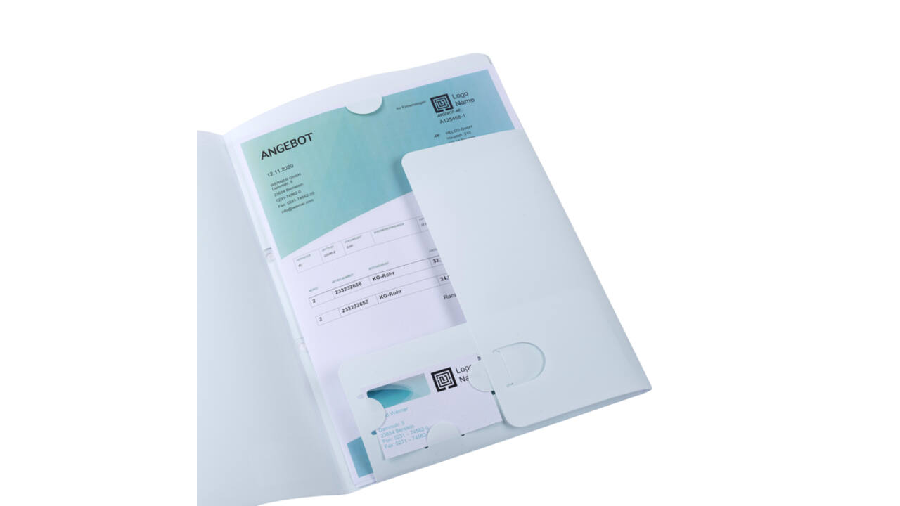 Offertemap Oxford A4 met insteektas 2 kleppen 0.5mm PP wit