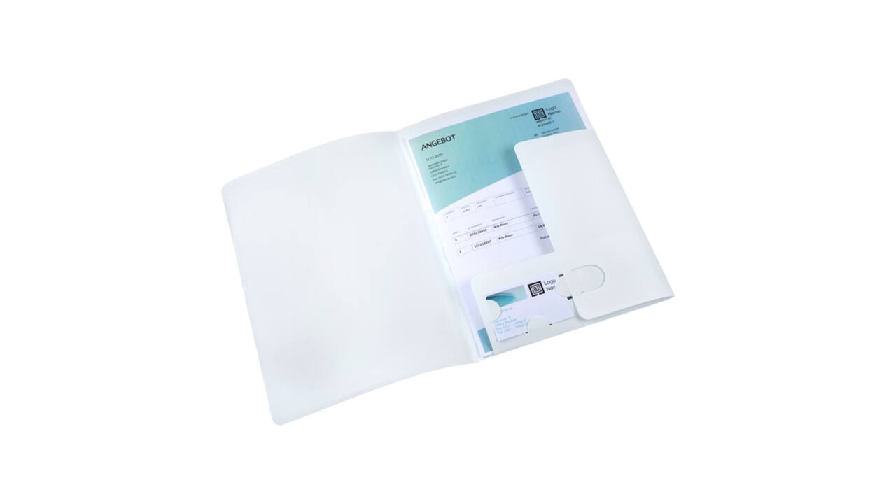 Offertemap Oxford A4 met insteektas 2 kleppen 0.5mm PP wit