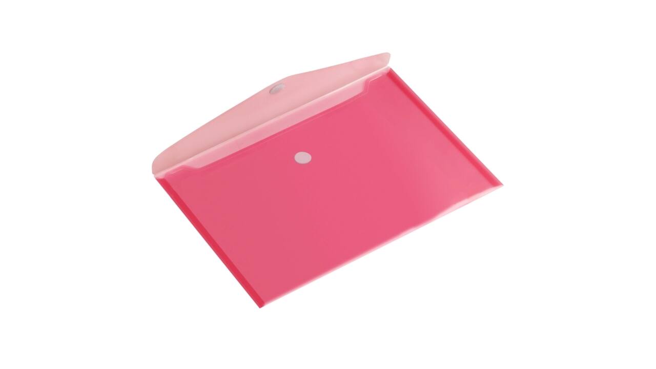 Enveloptas Europel A5 250x180mm dwars transparant rood