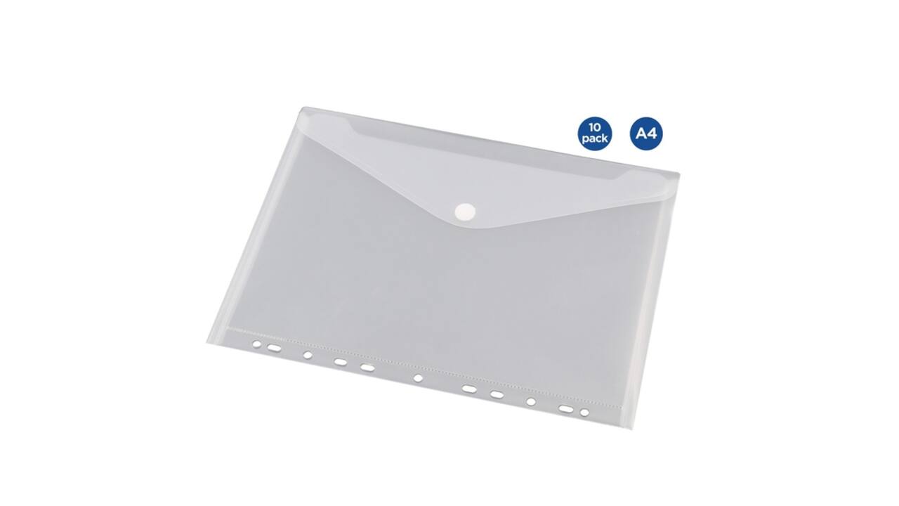 Enveloptas Europel A4 240x310mm 11-gaats PP transparant wit