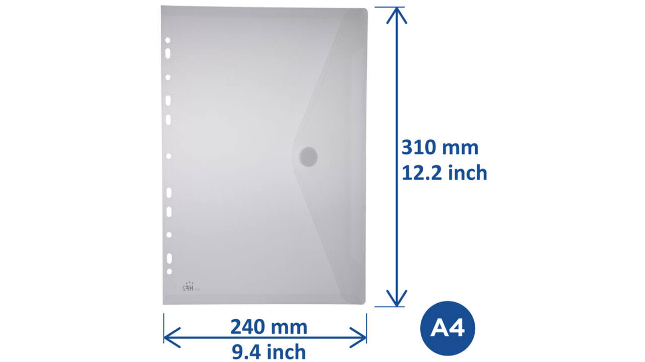 Enveloptas Europel A4 240x310mm 11-gaats PP transparant wit