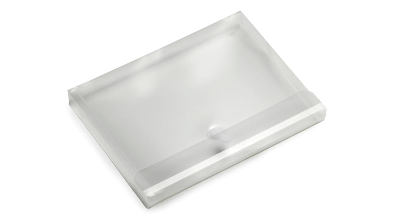 Enveloptas Europel A4 330x250x30mm dwars PP transparant wit