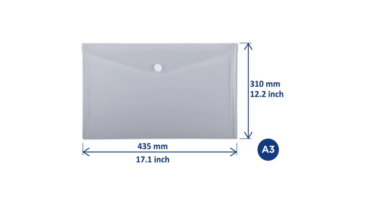 Enveloptas Europel A3 435x310mm dwars PP transparant wit
