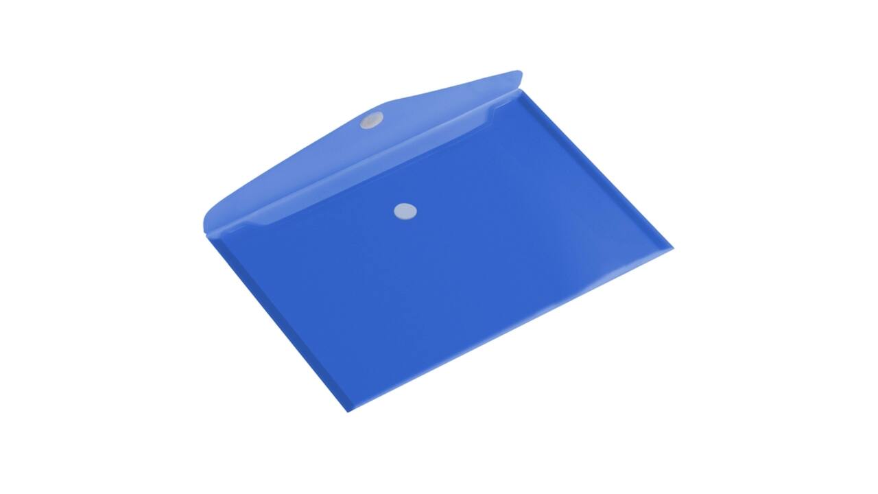 Enveloptas Europel A4 335x240mm dwars PP transparant blauw