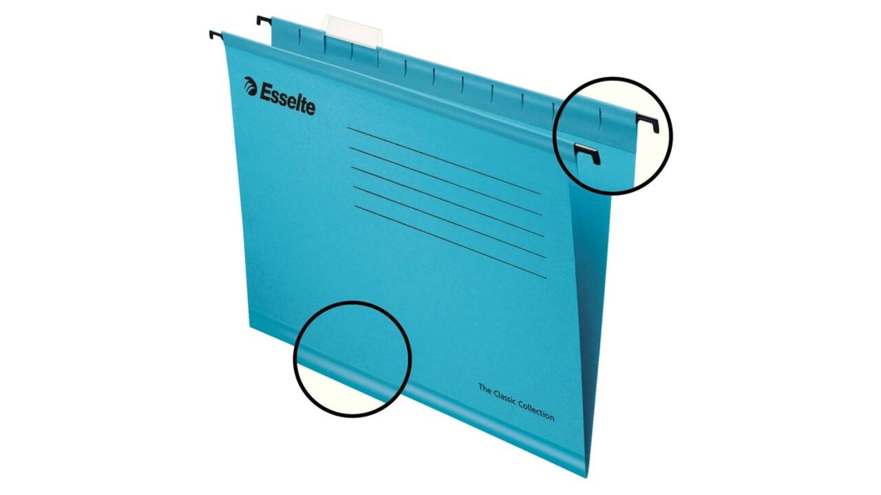 Hangmap Esselte Classic folio V-bodem 382x240mm blauw