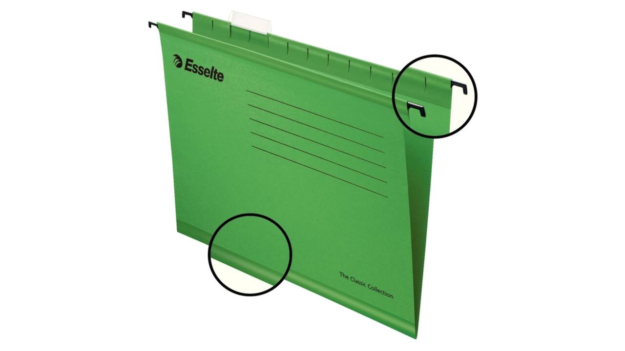 Hangmap Esselte Classic folio V-bodem 382x240mm groen