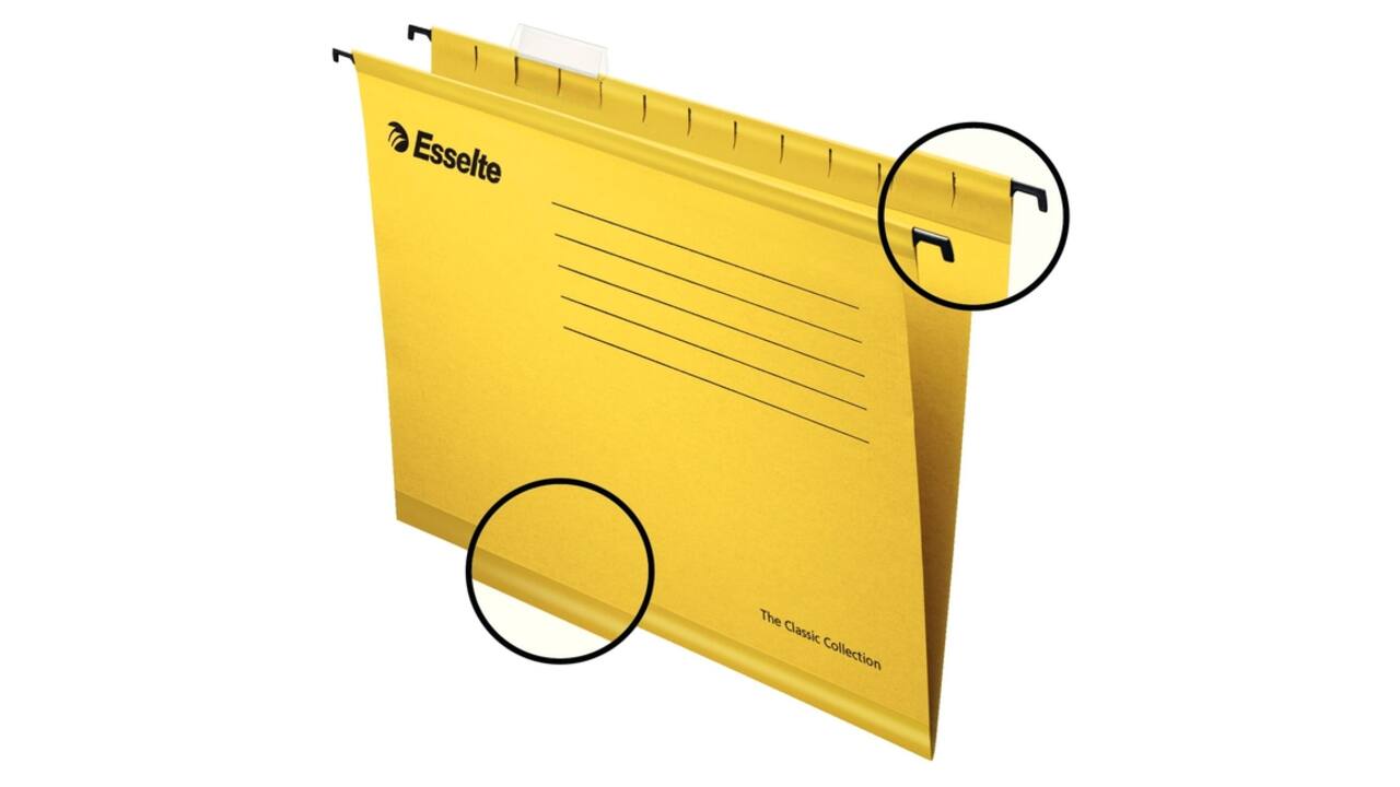 Hangmap Esselte Classic folio V-bodem  382x240mm geel