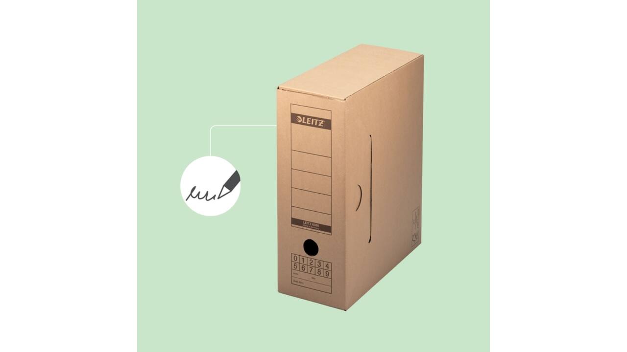 Archiefdoos met deksel Leitz Premium 120x275x325mm natuurbruin