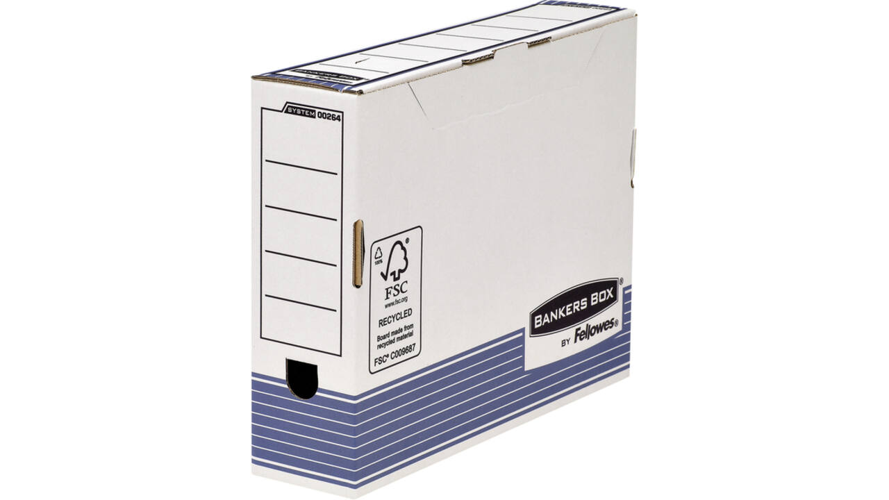 Archiefdoos Bankers Box System A4 80mm wit blauw