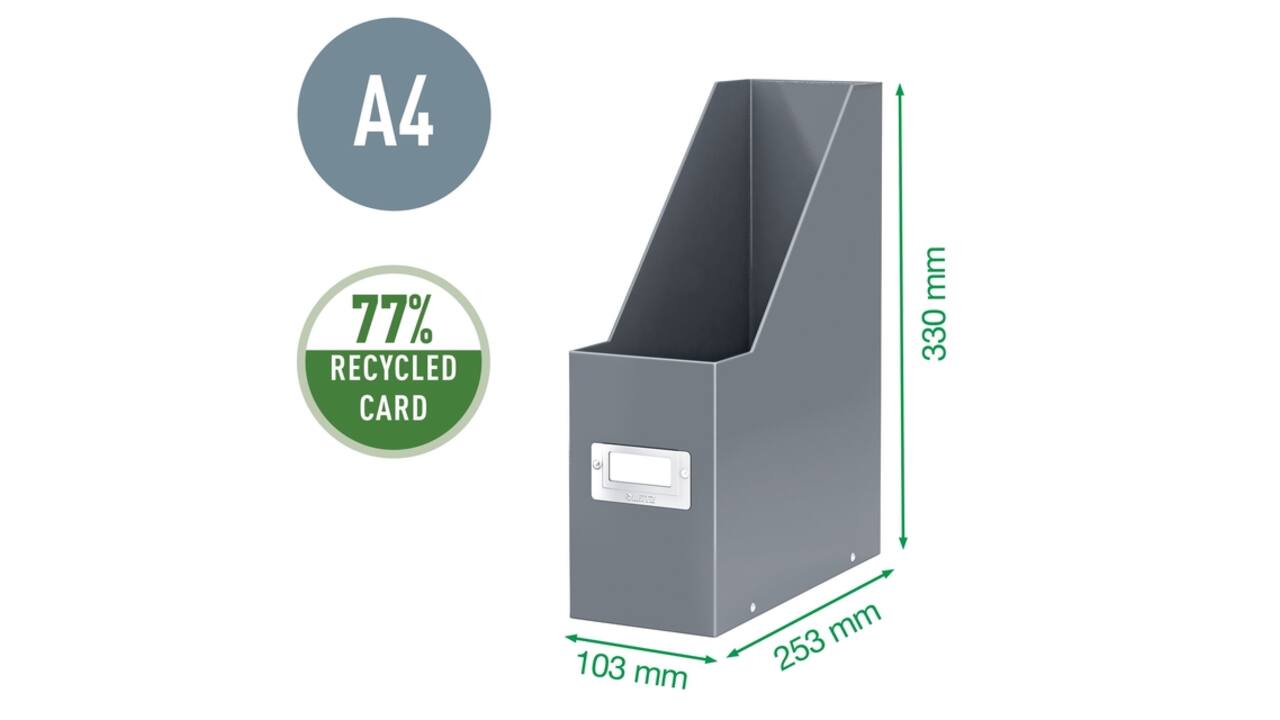 Tijdschriftencassette Leitz WOW click & store gerecycled karton wit