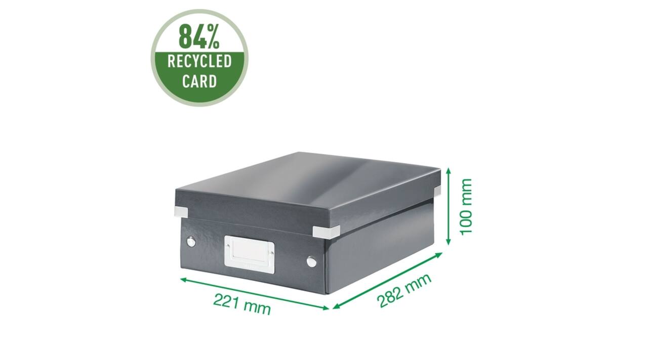 Sorteerbox Leitz WOW Click & Store 280x100x370mm gerecycled karton wit