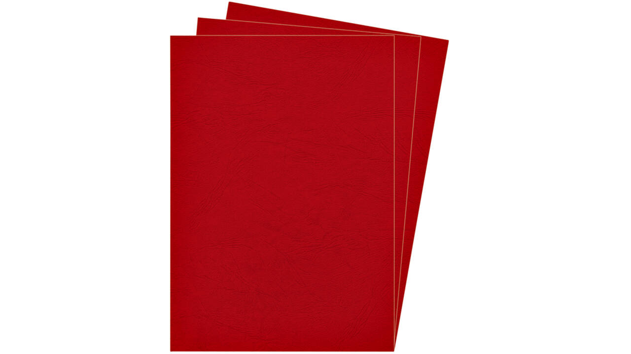 Voorblad Fellowes A4 lederlook rood 100 stuks