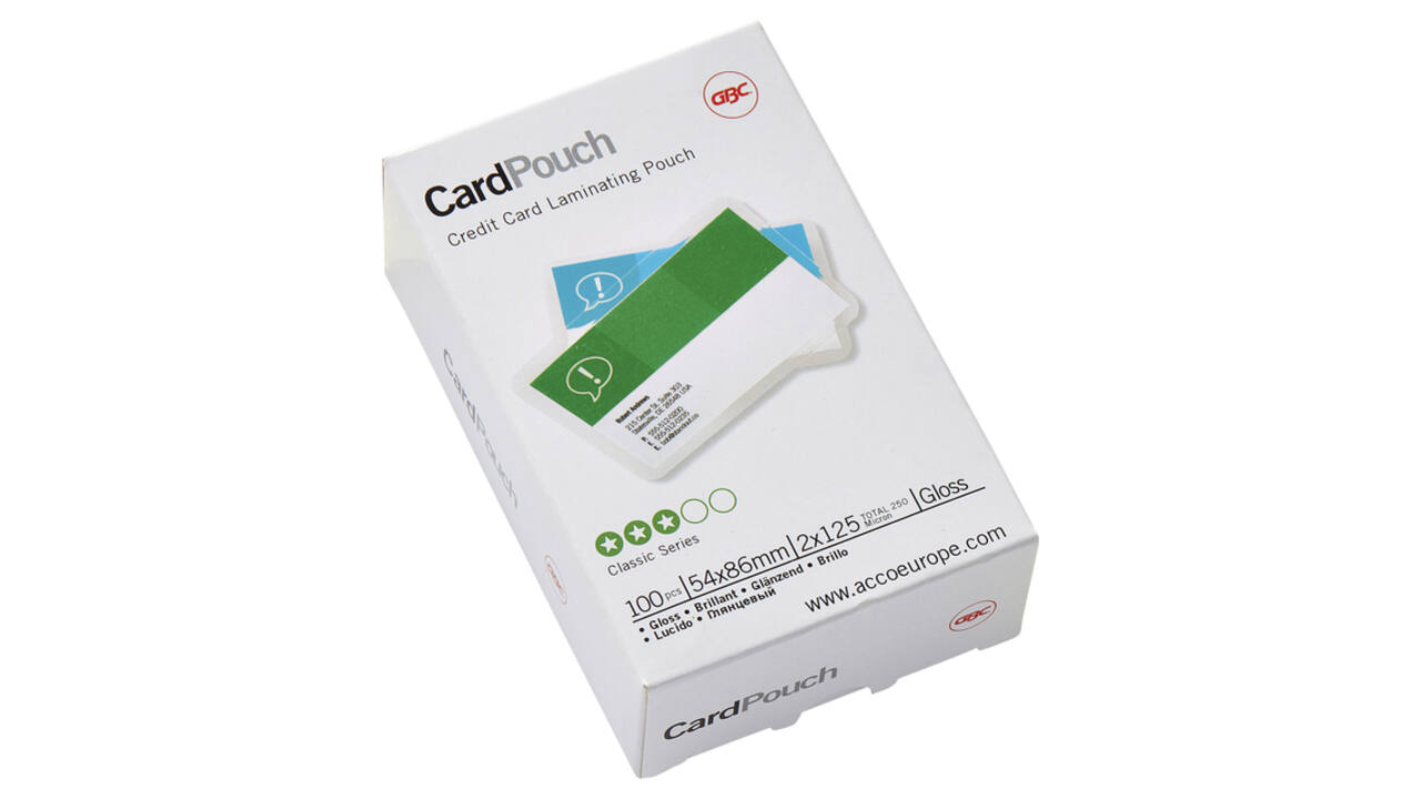Lamineerhoes GBC creditcard 54x86mm 2x125micron 100 stuks
