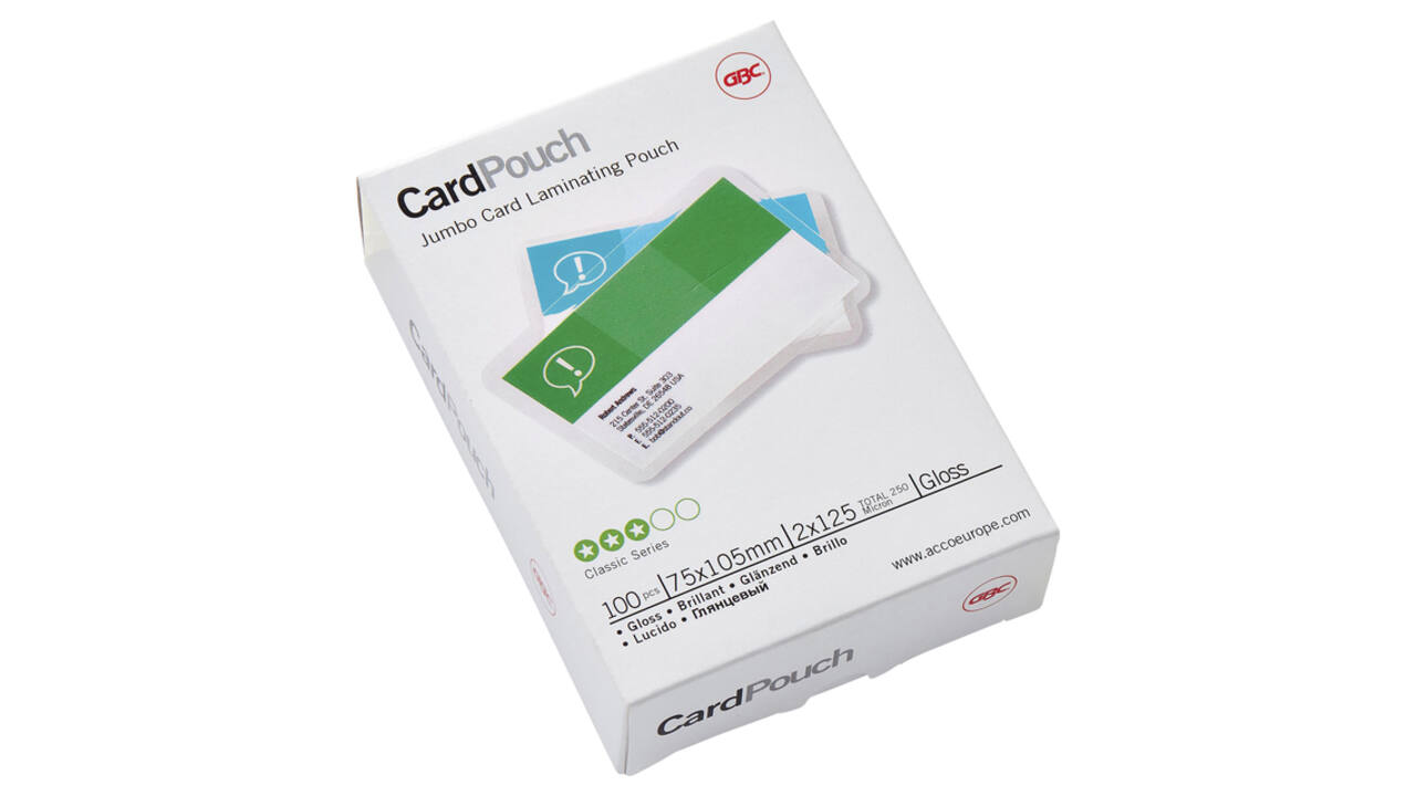 Lamineerhoes GBC club card 75x105mm 2x125micron 100 stuks
