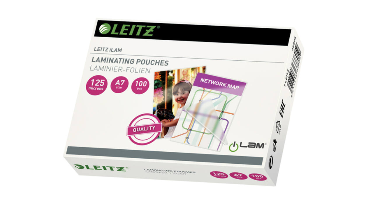 Lamineerhoes Leitz iLAM A7 2x125micron EVA 100 stuks