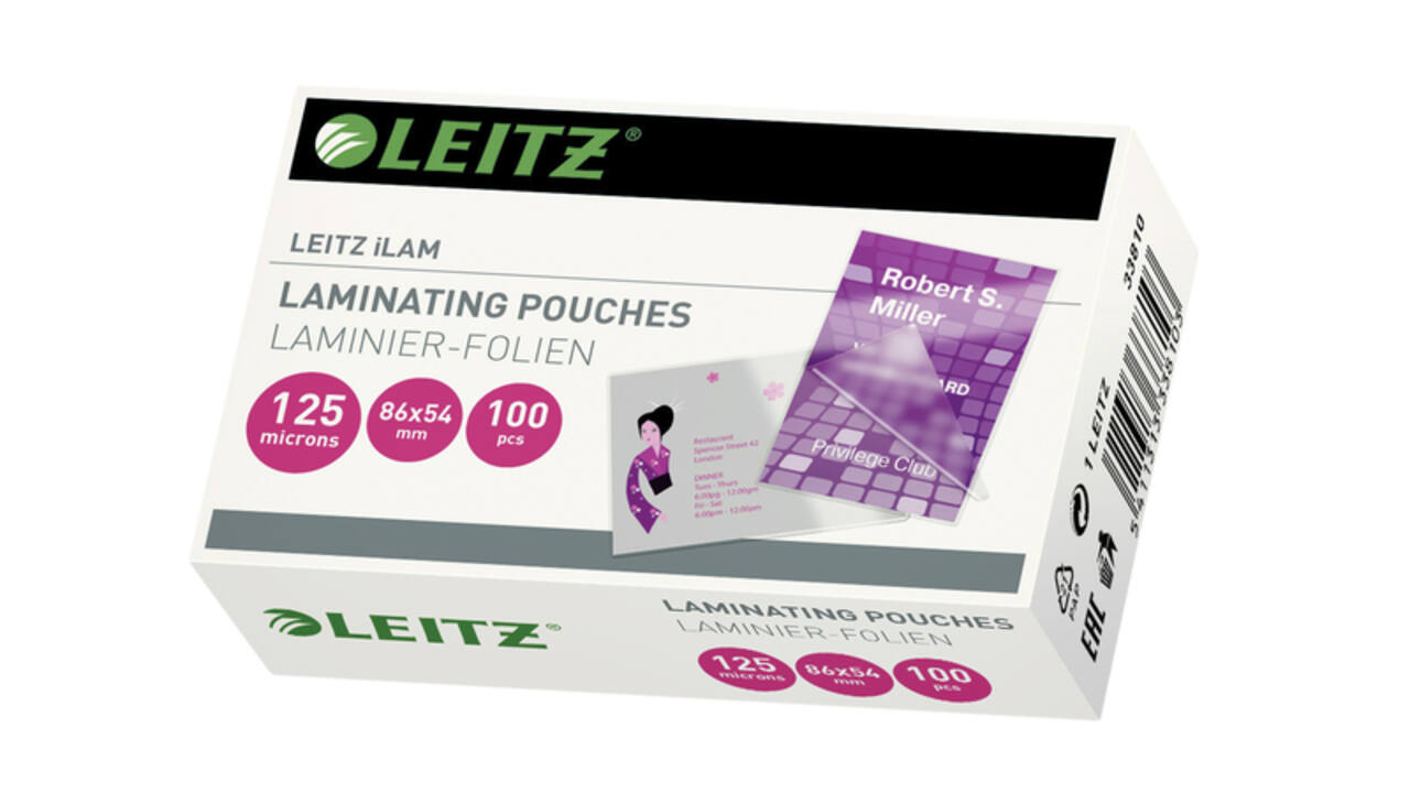 Lamineerhoes Leitz iLAM 54x86mm 2x125micron EVA 100 stuks