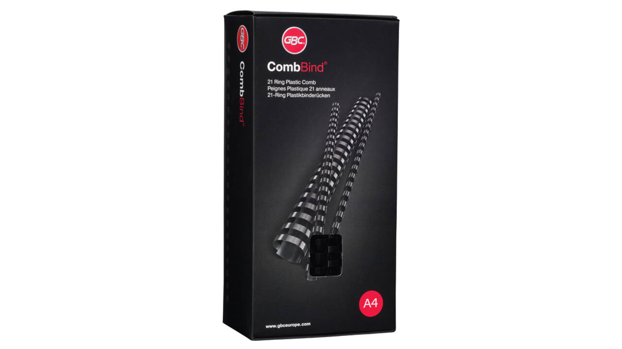 Bindrug GBC 12mm 21rings A4 zwart 100 stuks