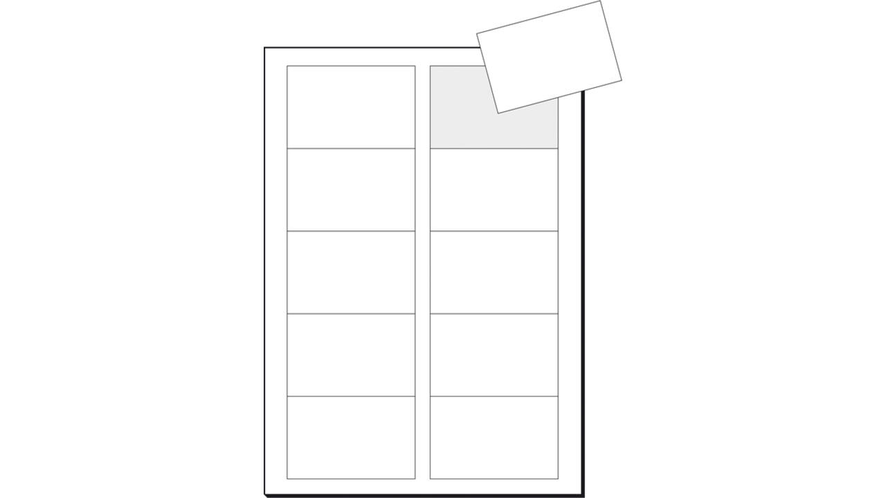 Visitekaart Sigel 85x55mm blanco 190gr  afgeronde hoeken wit 100 stuks