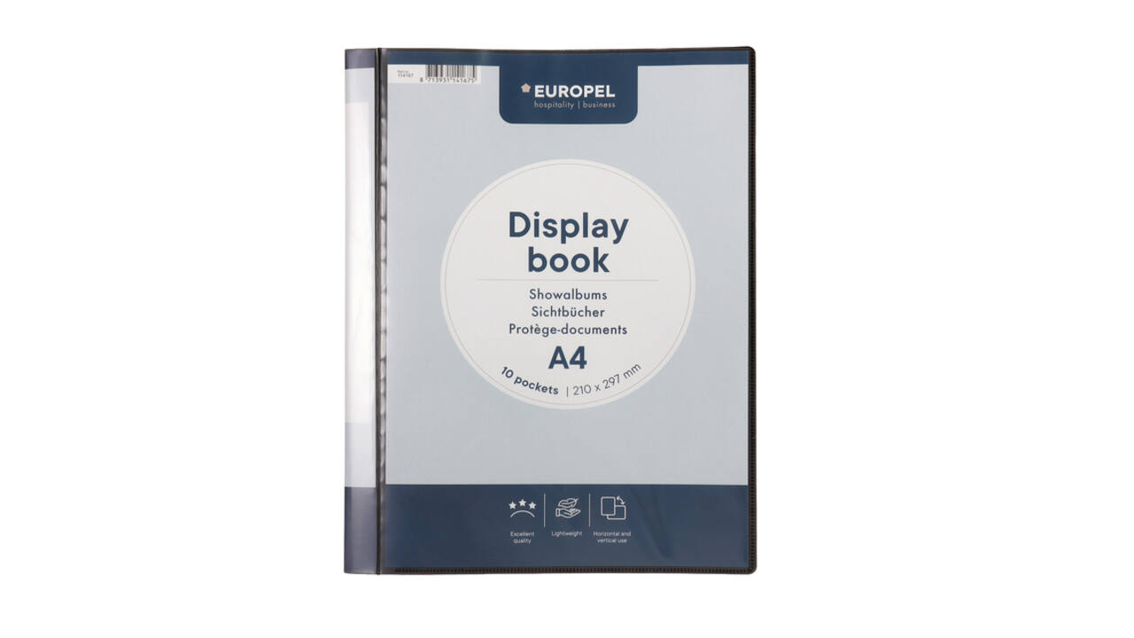 Showmap Europel Frontview A4 10-tassen antraciet