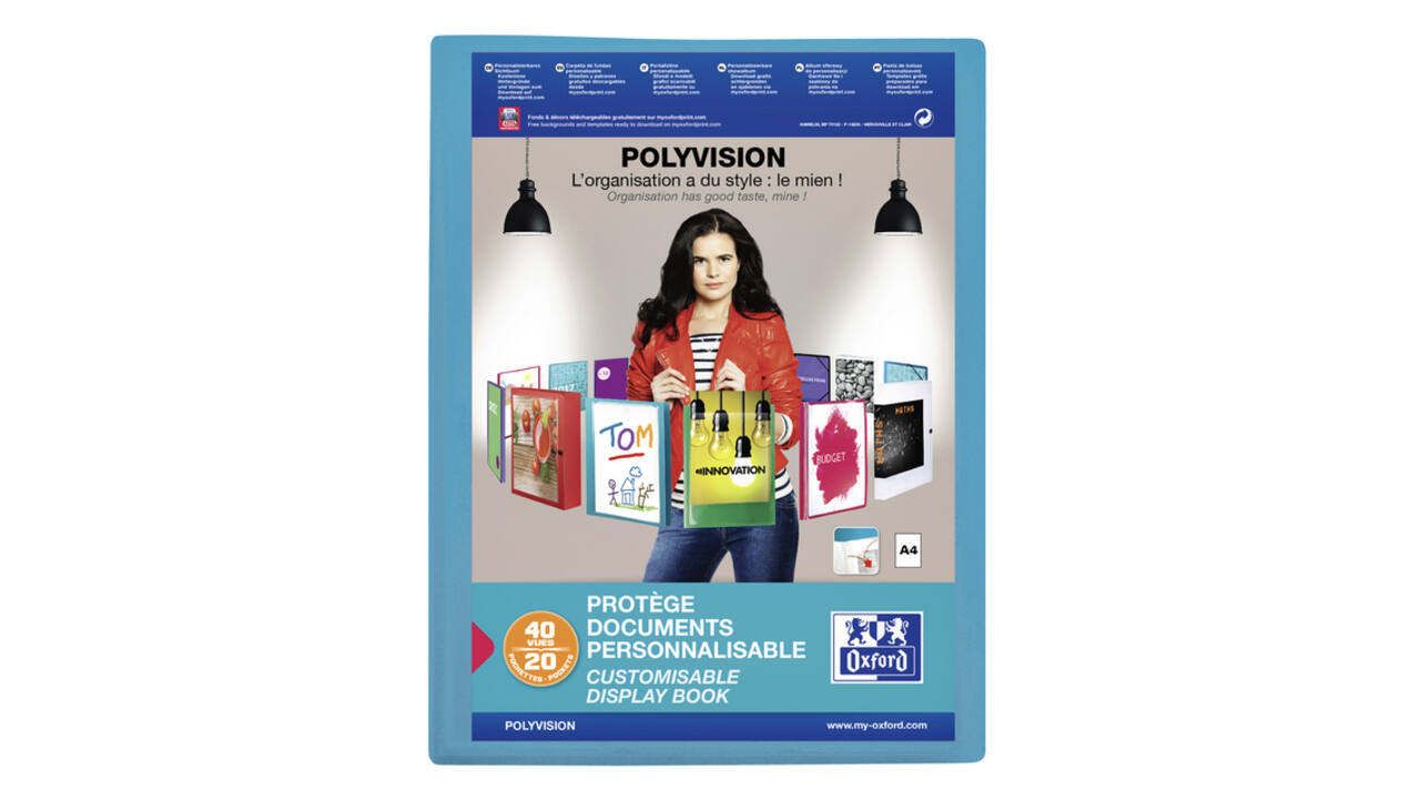 Showalbum Oxford Polyvision A4 20-tassen PP blauw