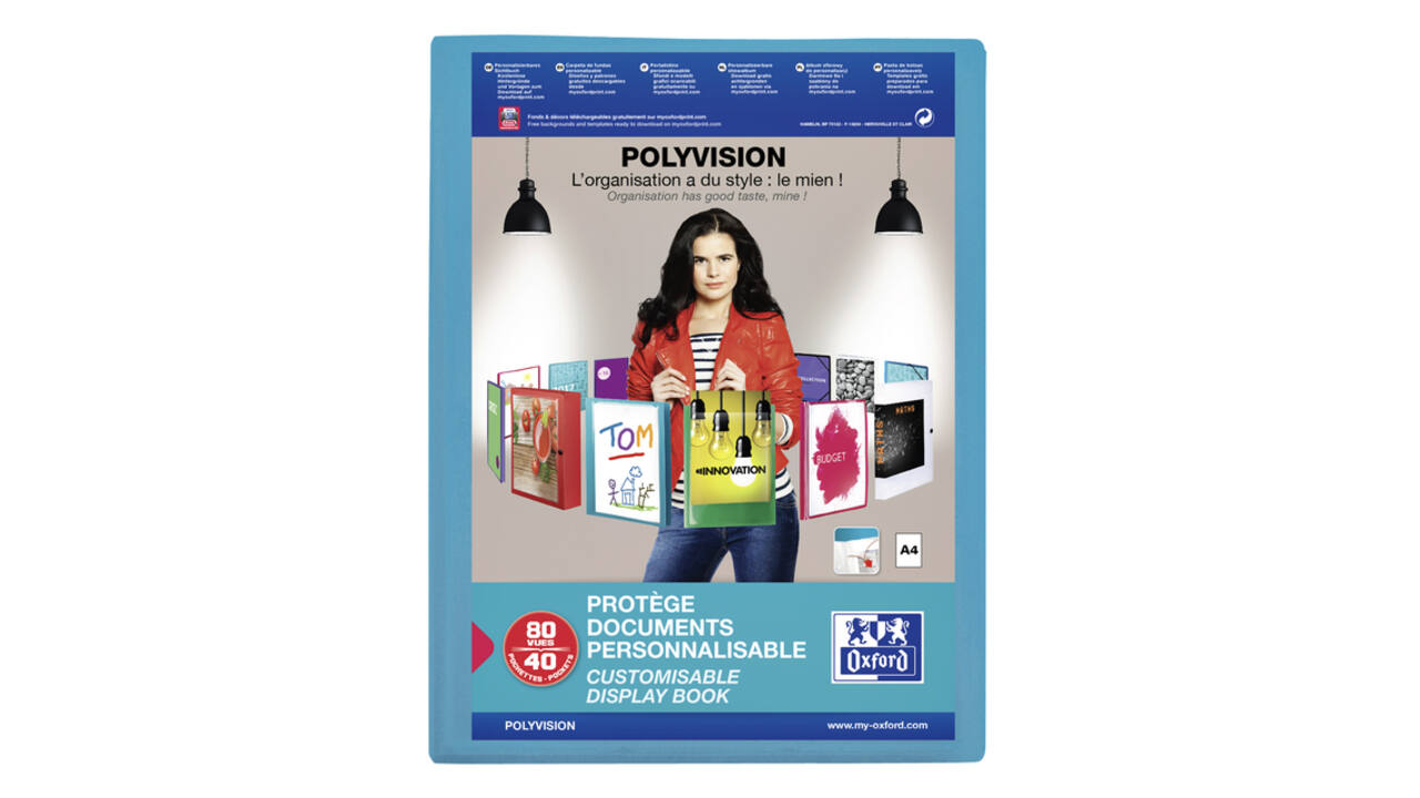 Showalbum Oxford Polyvision A4 40-tassen PP blauw