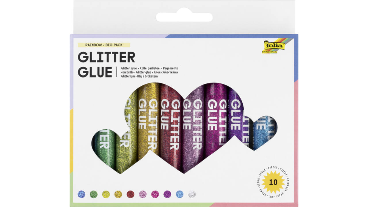 Glitterlijm Folia 9.5ml 10 kleuren