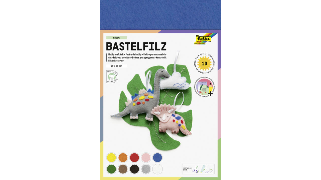 Vilt Folia 20x30cm 150gr 10 vel assorti kleuren