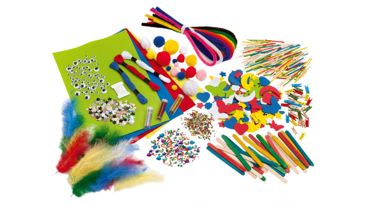 Hobby artikelen Folia met meer dan 1300 stuks assorti