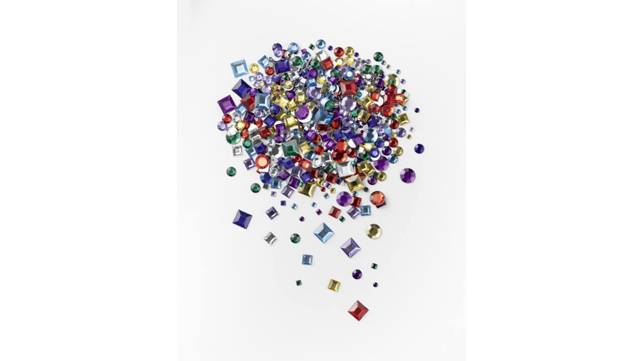 Glitter steentjes Folia 800 stuks diverse kleuren en afmetingen