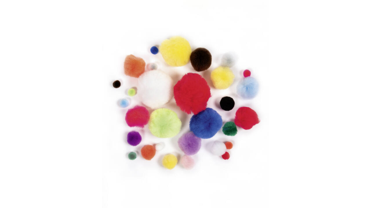 Pompon Folia 30 stuks diverse kleuren en afmetingen 30 stuks