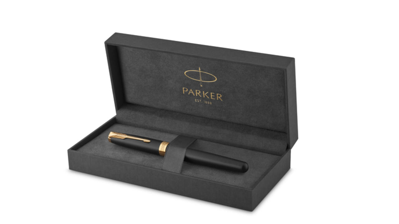 Vulpen Parker Sonnet matte black lacquer GT medium