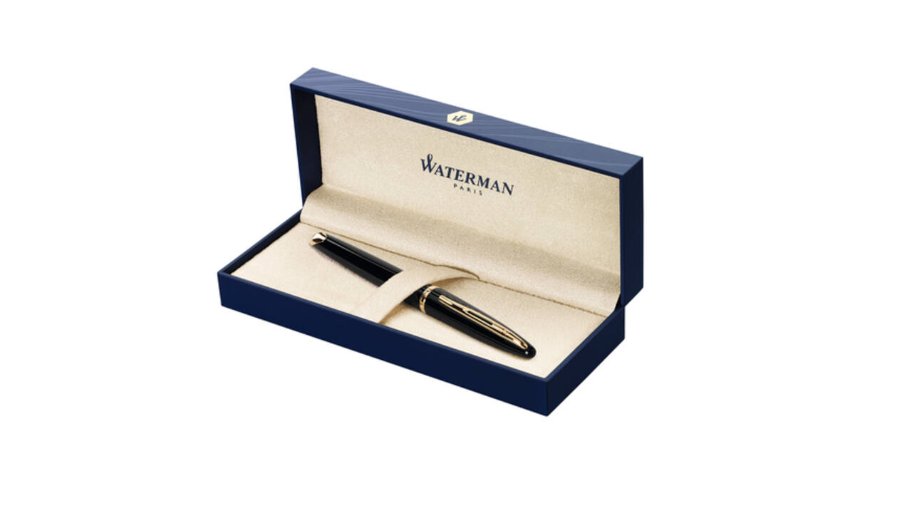 Vulpen Waterman Carene Sea black lacquer GT medium
