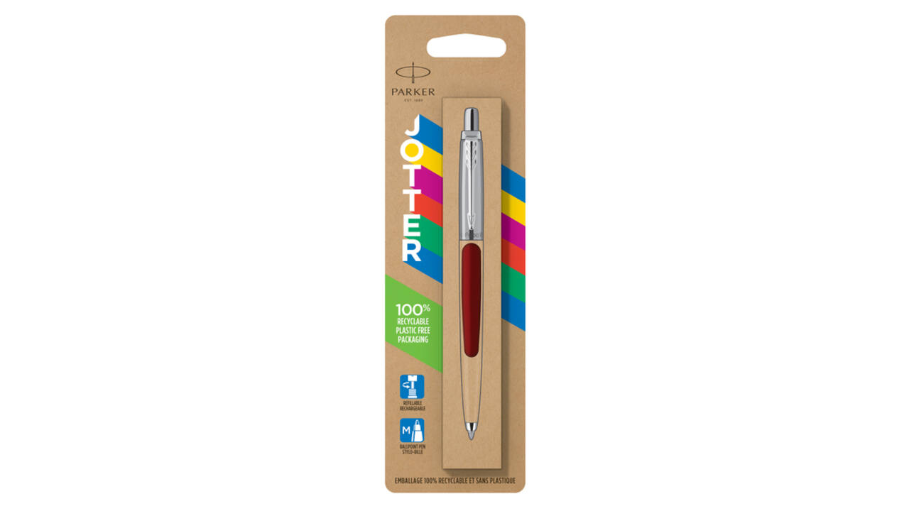 Balpen Parker Jotter Original red CT medium blister à 1 stuk