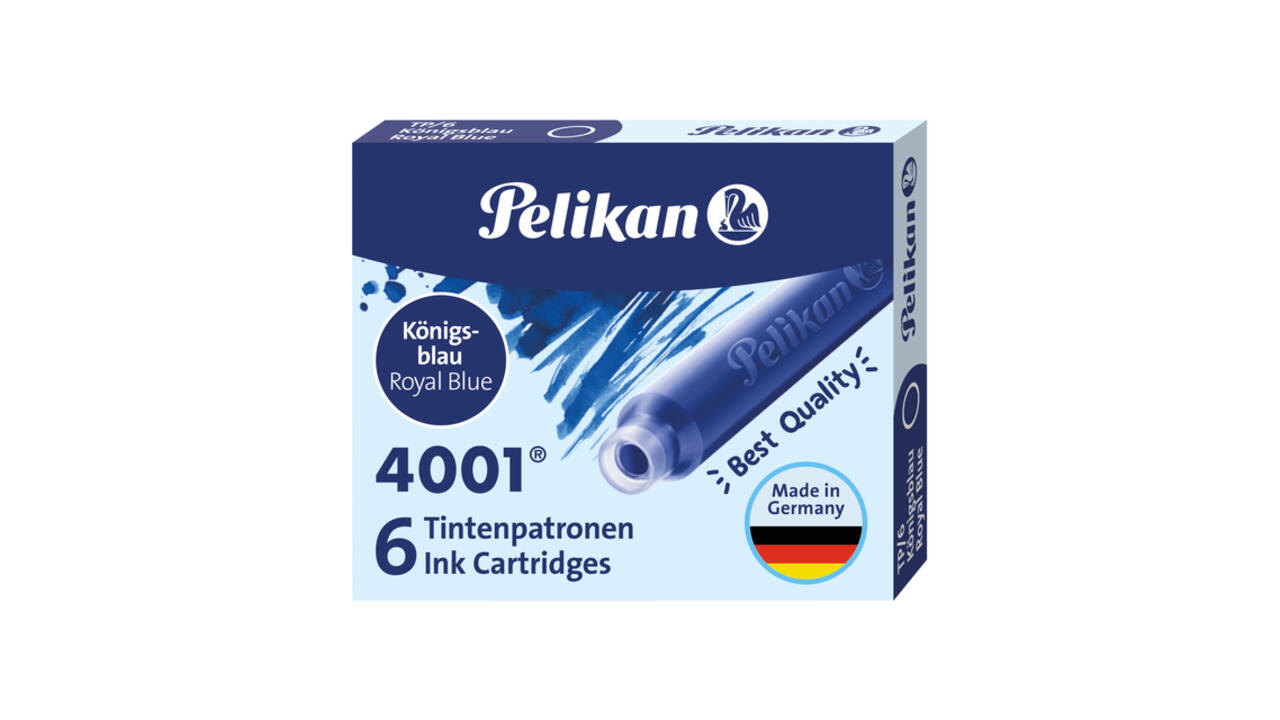 Inktpatroon Pelikan 4001 koningsblauw 6 stuks