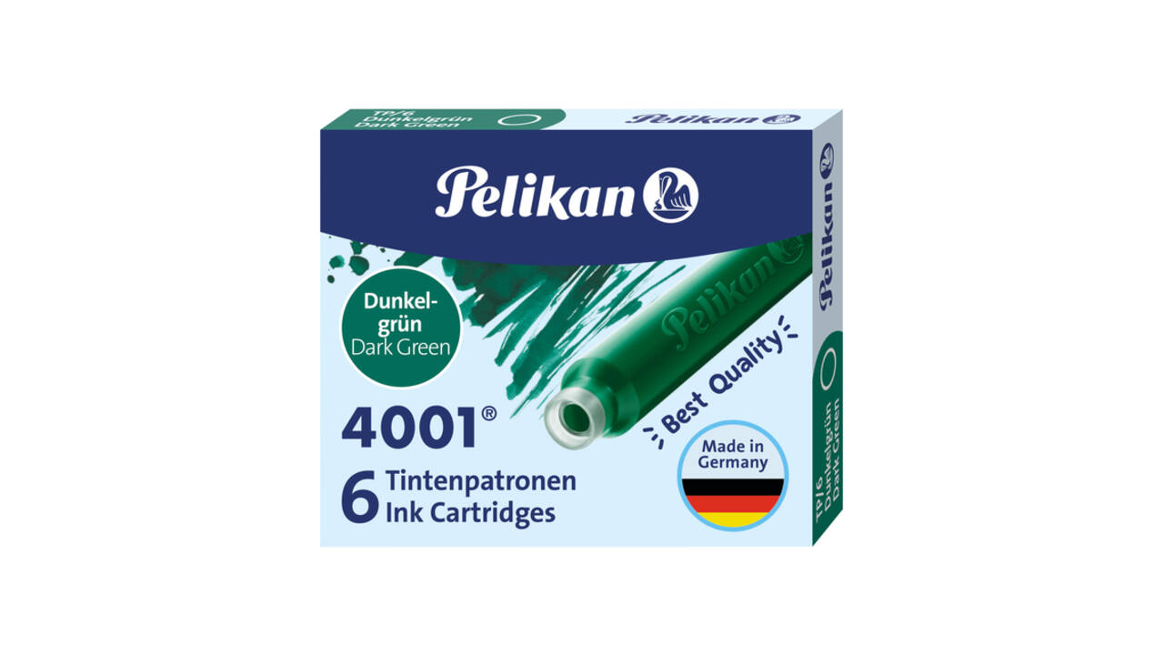 Inktpatroon Pelikan 4001 donkergroen 6 stuks