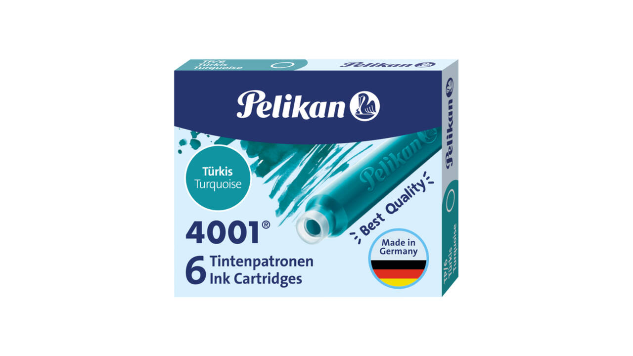 Inktpatroon Pelikan 4001 turquoise 6 stuks
