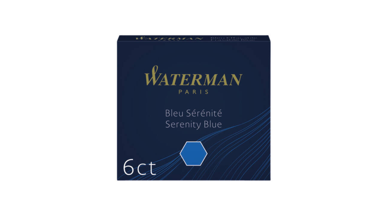 Inktpatroon Waterman internationaal Florida blauw pak à 6 stuks