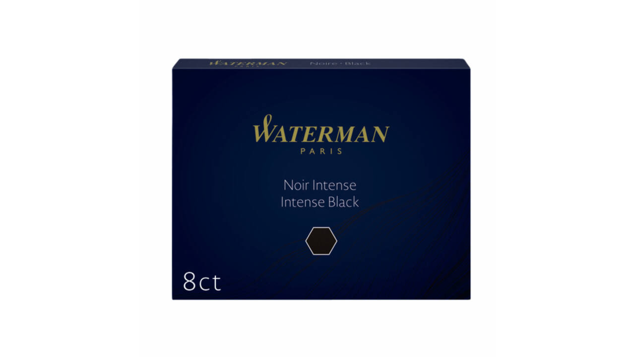 Inktpatroon Waterman nr 23 lang zwart pak à 8 stuks