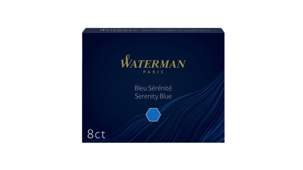 Inktpatroon Waterman nr 23 lang blauw pak à 8 stuks