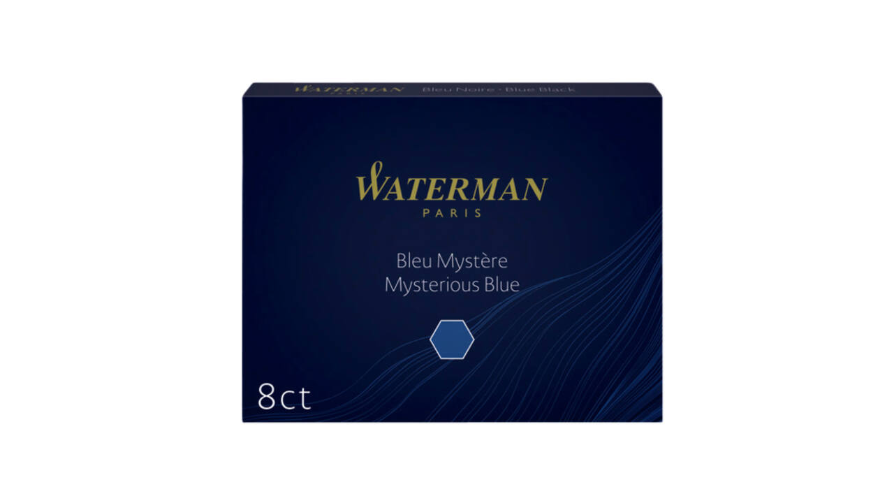 Inktpatroon Waterman nr 23 lang blauwzwart pak à 8 stuks