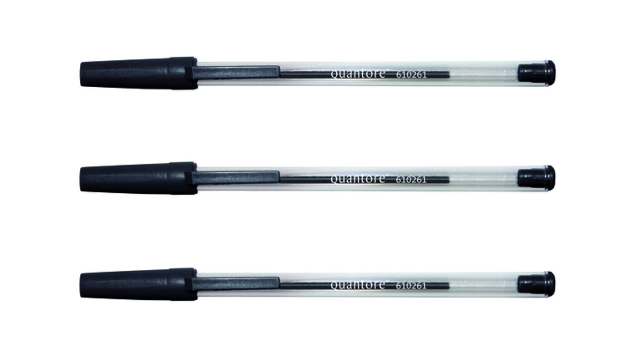 Balpen Quantore Stick zwart medium