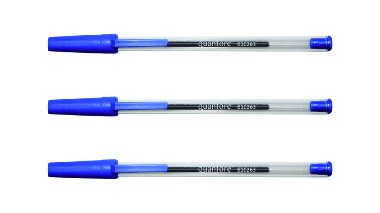 Balpen Quantore Stick blauw medium