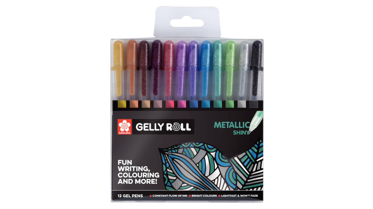 Gelschrijver Sakura Gelly Roll Metallic set à 12 kleuren