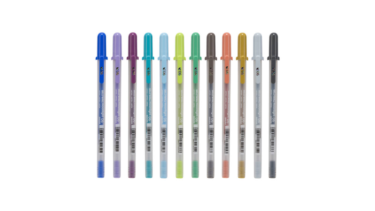 Gelschrijver Sakura Gelly Roll Moonlight fluorescent set à 12 kleuren