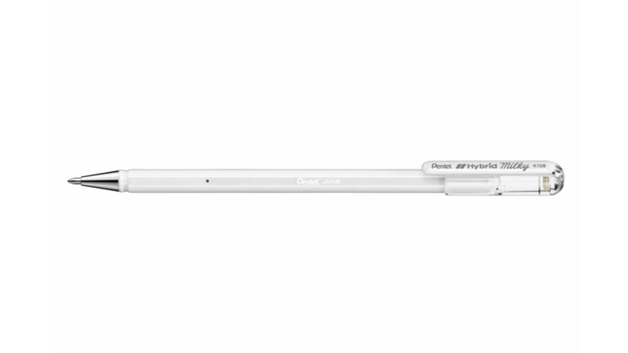 Gelschrijver Pentel K108-P fijn pastel wit