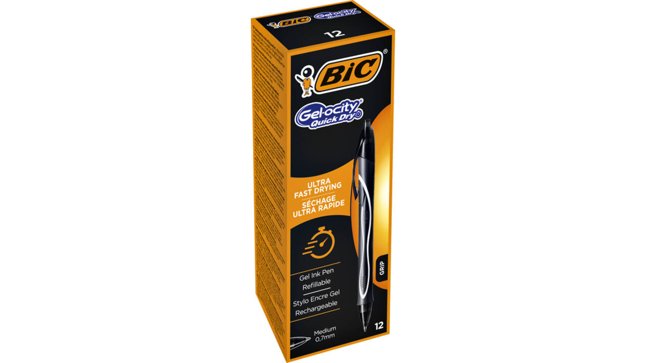 Gelschrijver Bic Gel-ocity quick dry medium zwart