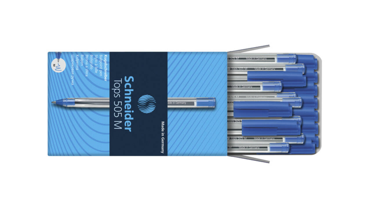 Balpen Schneider Tops 505 medium blauw
