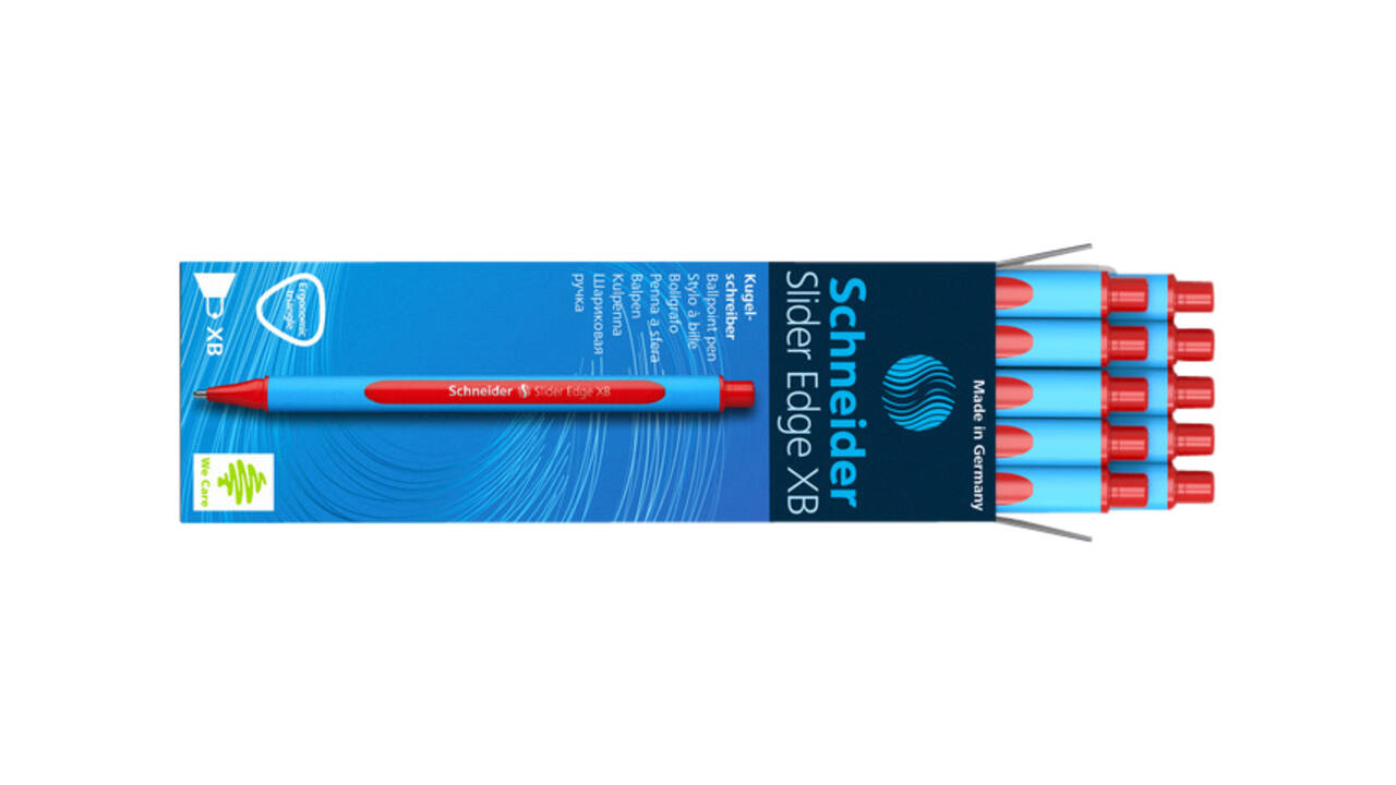 Balpen Schneider Slider Edge extra breed rood