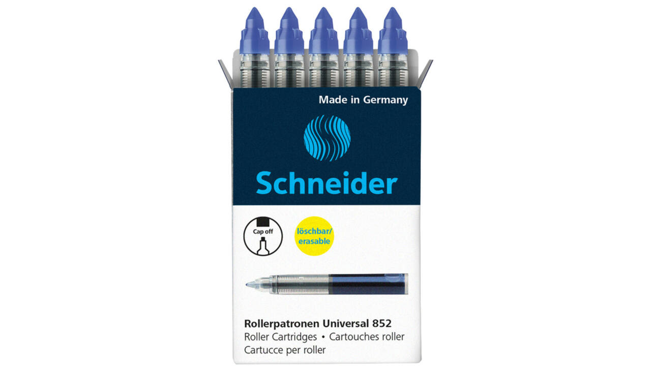 Rollerpenvulling Schneider 852 medium blauw 5 stuks