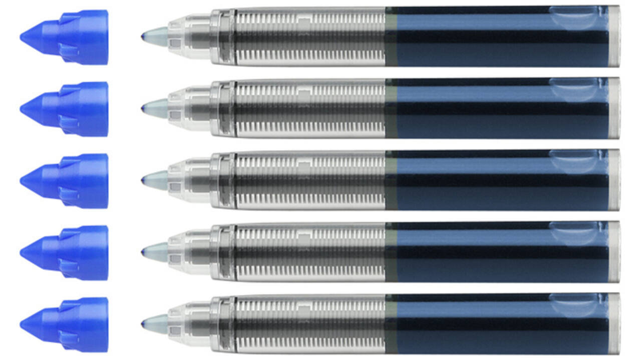 Rollerpenvulling Schneider 852 medium blauw 5 stuks